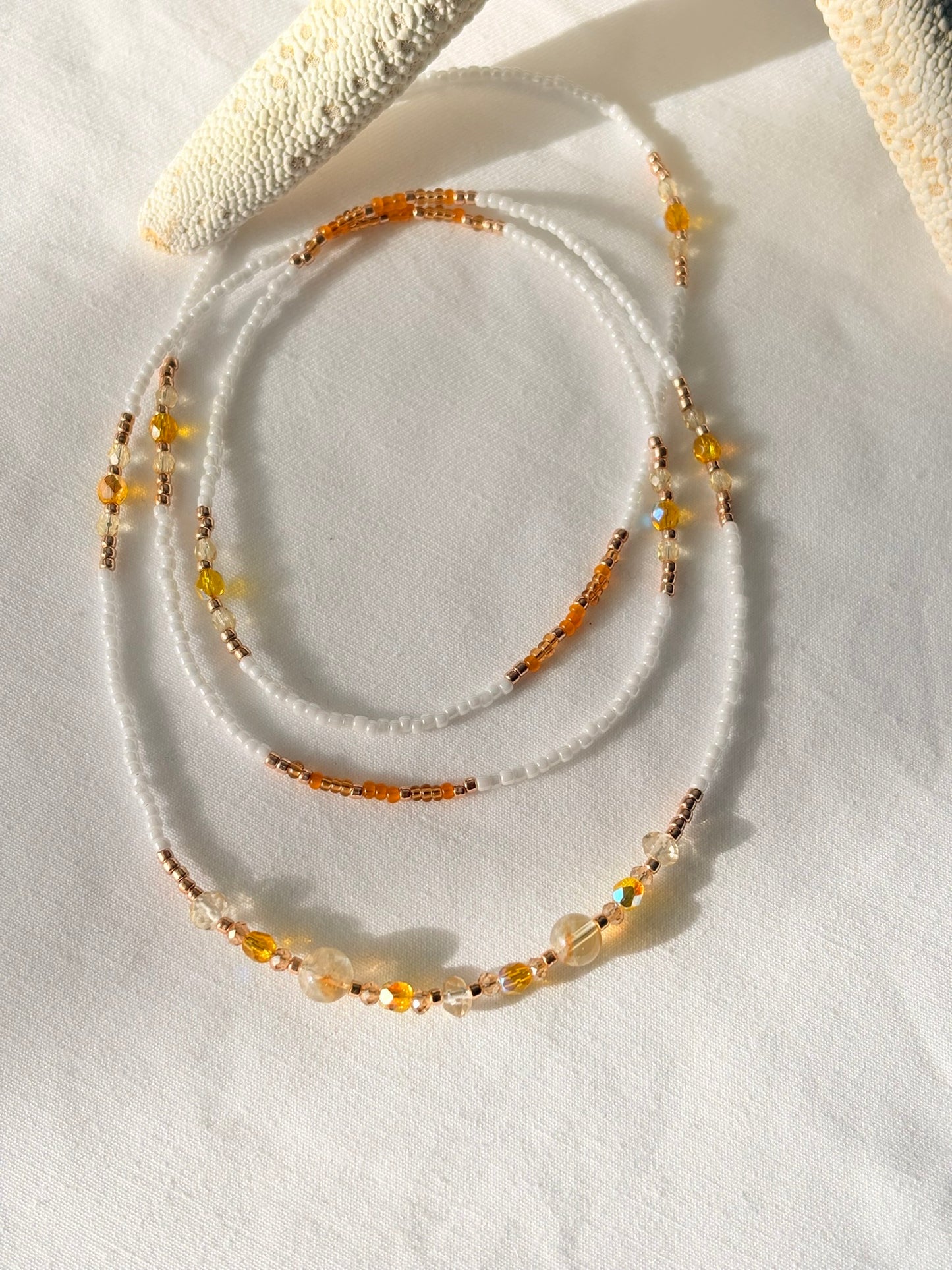Bijou de taille Maracudja – Citrine & Message en Morse
