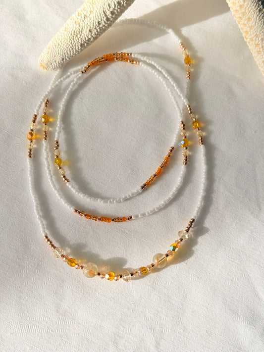 Bijou de taille Maracudja – Citrine & Message en Morse